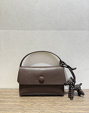 The Row Sally Leather Shoulder Bag Dark Brown - 1