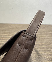 The Row Sally Leather Shoulder Bag Dark Brown - 6