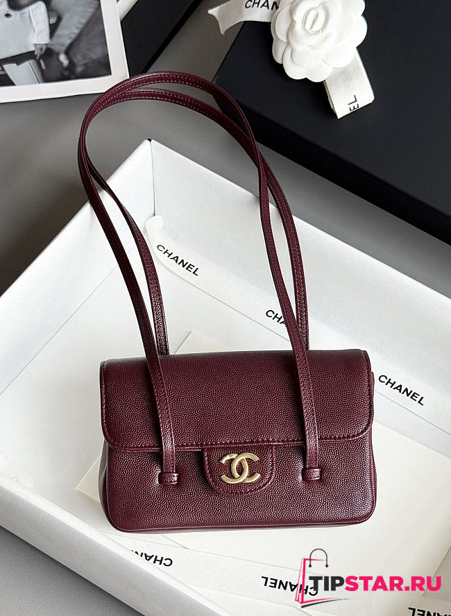 Chanel Preppy 26 Mini Bag Burgundy - 1