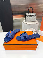 Hermes Oran Women's Flat Slipper Blue - 4