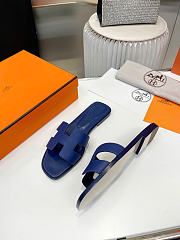 Hermes Oran Women's Flat Slipper Blue - 3