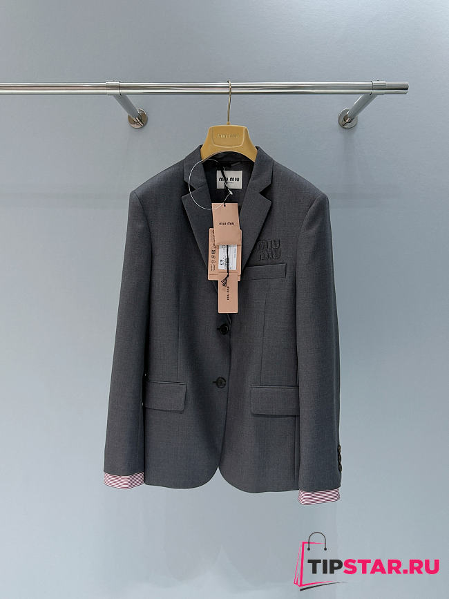 Miu Miu 26 color-blocked striped suit jacket - 1
