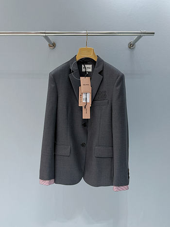 Miu Miu 26 color-blocked striped suit jacket