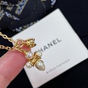 Chanel Fragrant Stacked Barbell Bead Double Pendant Necklace - 5