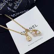 Chanel Fragrant Stacked Barbell Bead Double Pendant Necklace - 2
