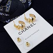 Chanel Fragrance Diamond Pattern Small Hoop Earrings - 1