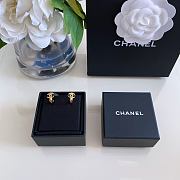 Chanel Fragrance Diamond Pattern Small Hoop Earrings - 3