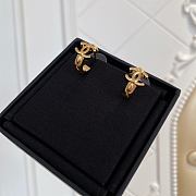 Chanel Fragrance Diamond Pattern Small Hoop Earrings - 4