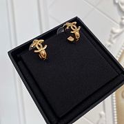 Chanel Fragrance Diamond Pattern Small Hoop Earrings - 2