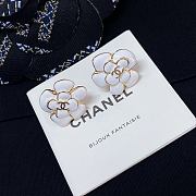 Chanel Black/White/Red Camellia Double C Earrings - 2