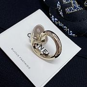 Chanel Heart-Shaped Full Diamond Double C Ring - 5