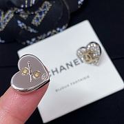 Chanel Full Diamond Heart Double C Earrings - 6