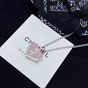 Chanel Full Diamond Heart Double C Necklace - 4