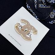 Chanel Blue denim and rhinestone double C brooch - 6