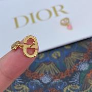 Dior Full Diamond CD Pink Heart Earrings - 5