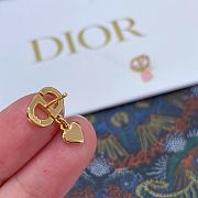 Dior Full Diamond CD Pink Heart Earrings - 3