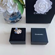 Chanel Fragrant Faux Denim Floral Double C Ring - 1