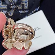 Chanel Fragrant Faux Denim Floral Double C Ring - 4