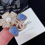 Chanel Fragrant Faux Denim Floral Double C Ring - 2