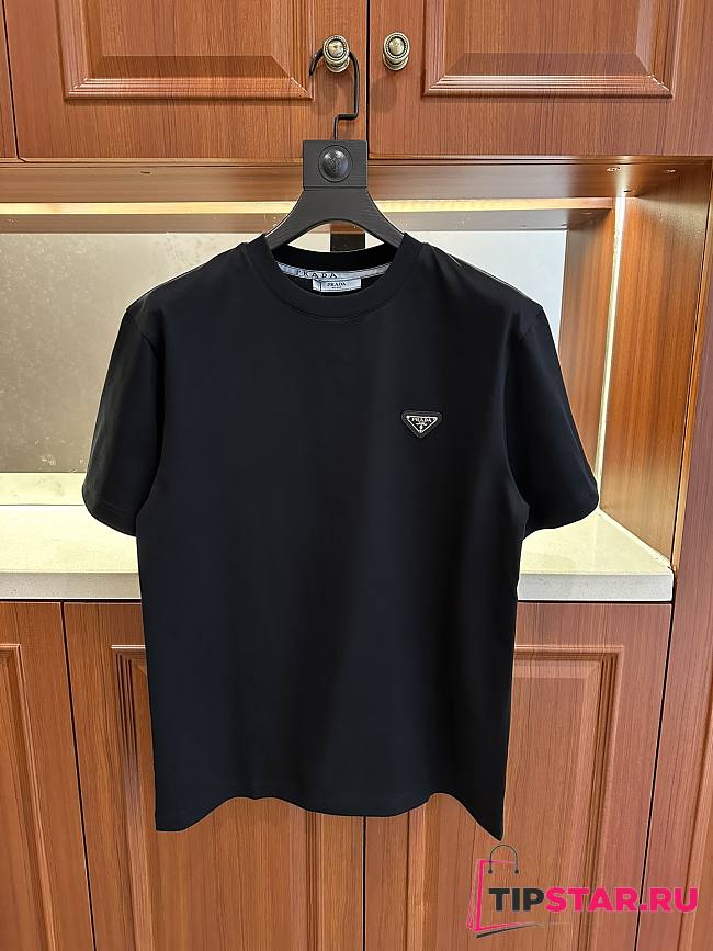 Prada crew neck short-sleeved T-shirts black - 1
