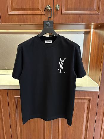 Ysl Crew neck short-sleeved T-shirts Black