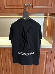 Ysl Crew neck short-sleeved T-shirts Black - 4