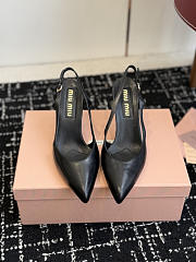 Miumiu Nordstrom Waxed Calfskin Slingback Pump Black - 1