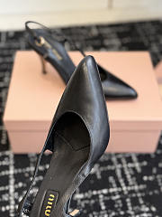 Miumiu Nordstrom Waxed Calfskin Slingback Pump Black - 6