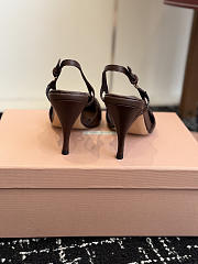 Miumiu Nordstrom Waxed Calfskin Slingback Pump Dark Chocolate Brown - 6