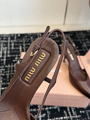 Miumiu Nordstrom Waxed Calfskin Slingback Pump Dark Chocolate Brown - 2