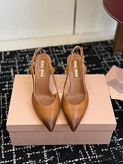 Miumiu Nordstrom Waxed Calfskin Slingback Pump Caramel Brown - 1