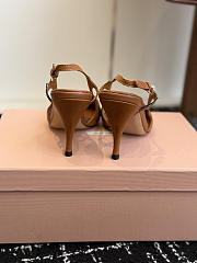 Miumiu Nordstrom Waxed Calfskin Slingback Pump Caramel Brown - 5