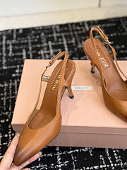 Miumiu Nordstrom Waxed Calfskin Slingback Pump Caramel Brown - 4