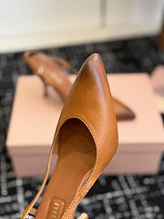 Miumiu Nordstrom Waxed Calfskin Slingback Pump Caramel Brown - 2