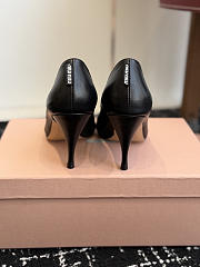 Miumiu Waxed Calfskin Pointy Toe Pump Black - 4