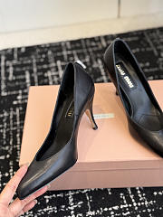 Miumiu Waxed Calfskin Pointy Toe Pump Black - 3