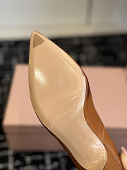 Miumiu Waxed Calfskin Pointy Toe Pump Caramel Brown - 6