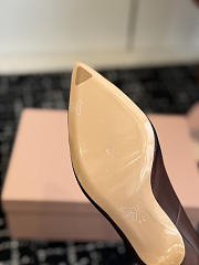 Miumiu Waxed Calfskin Pointy Toe Pump Dark Chocolate Brown - 4
