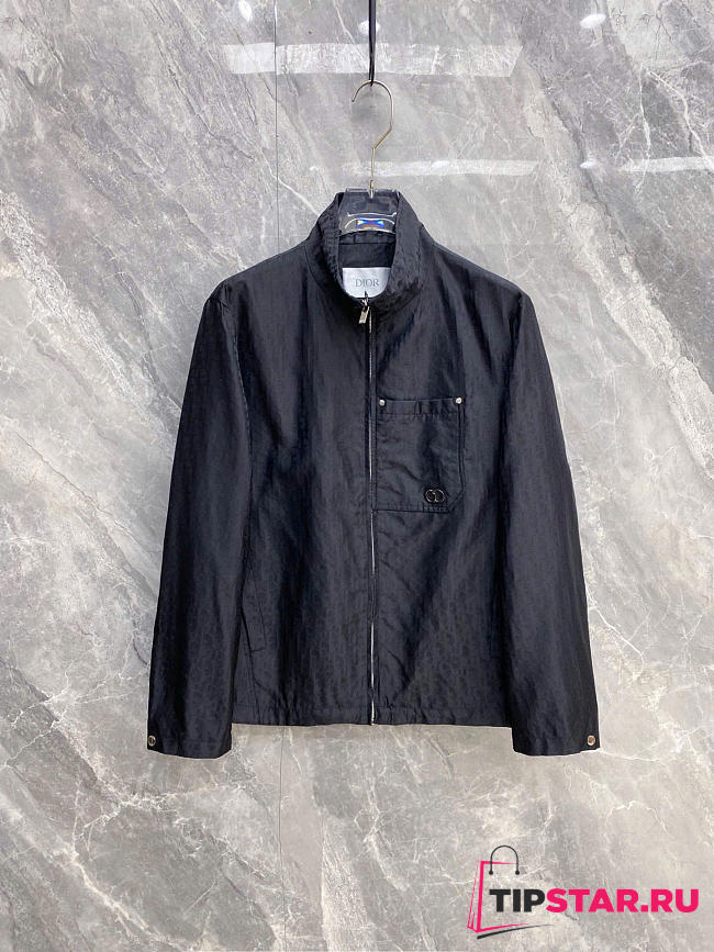 Dior Black Stand Collar Zip Jacket - 1