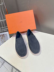 Hermès low loafers in suede combine sleek design Slate Blue Suede - 3