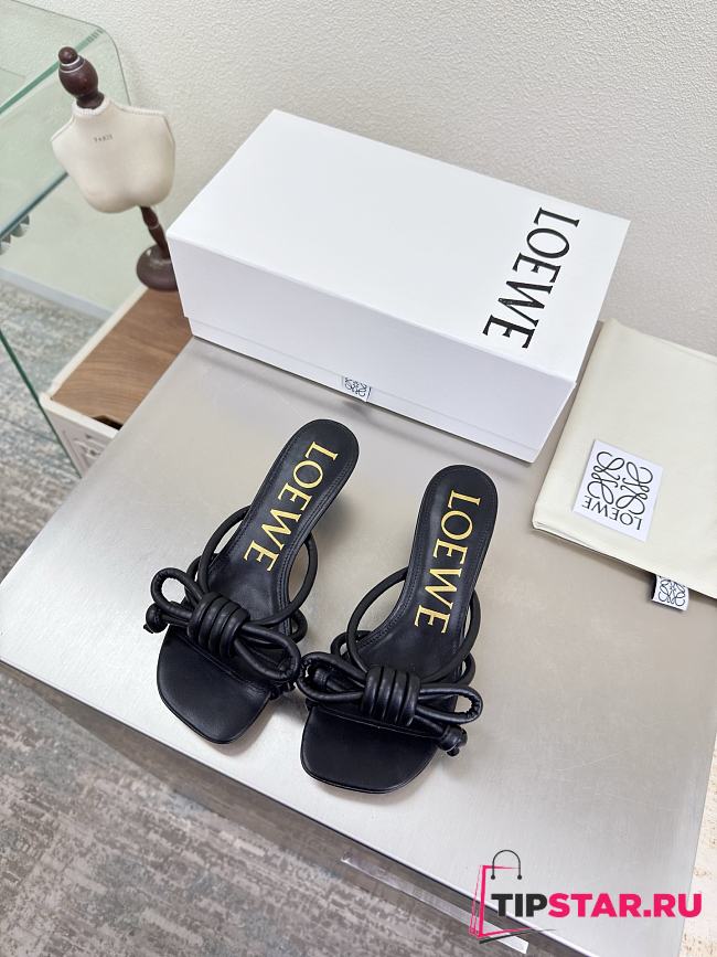 Loewe Flamenco Knot sandal in lambskin 5.5cm Black - 1
