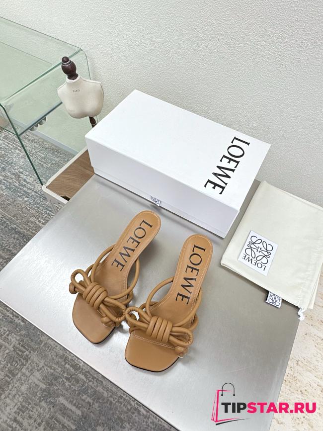 Loewe Flamenco Knot sandal in lambskin 5.5cm Brown - 1