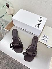 Loewe Flamenco Knot sandal in lambskin 5.5cm Dark Brown - 5