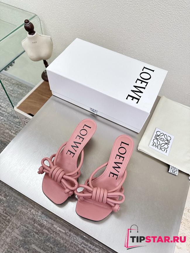 Loewe Flamenco Knot sandal in lambskin 5.5cm Blush - 1