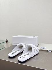 Loewe Flamenco Knot Mules White Leather - 5