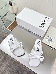 Loewe Flamenco Knot Mules White Leather - 2