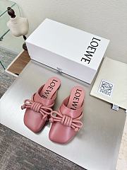 Loewe Flamenco Knot Mules Dusty Pink Leather - 1