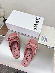 Loewe Flamenco Knot Mules Dusty Pink Leather - 4