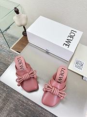 Loewe Flamenco Knot Mules Dusty Pink Leather - 3