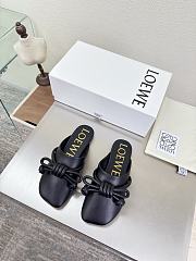 Loewe Flamenco Knot Mules Black Leather - 1